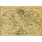 AFFICHE VINTAGE CARTE DU MONDE HEMISPHERE 42x30 - Vignette | UNIVERSKOPE