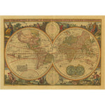 AFFICHE VINTAGE CARTE DU MONDE HEMISPHERE 42x30 - Vignette | UNIVERSKOPE