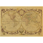 AFFICHE VINTAGE CARTE DU MONDE HEMISPHERE 42x30 - Vignette | UNIVERSKOPE