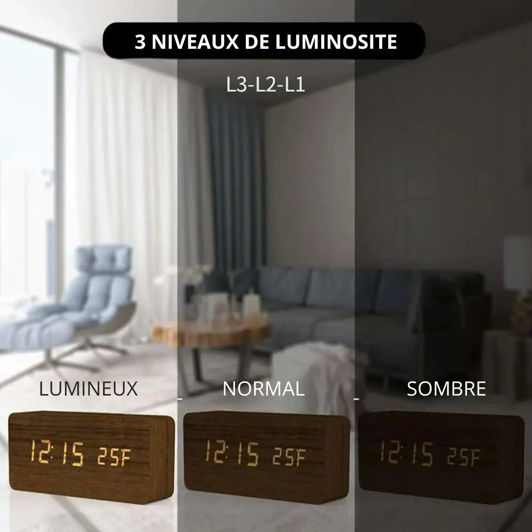 alarme-reveil-bois-noyer-luminosite