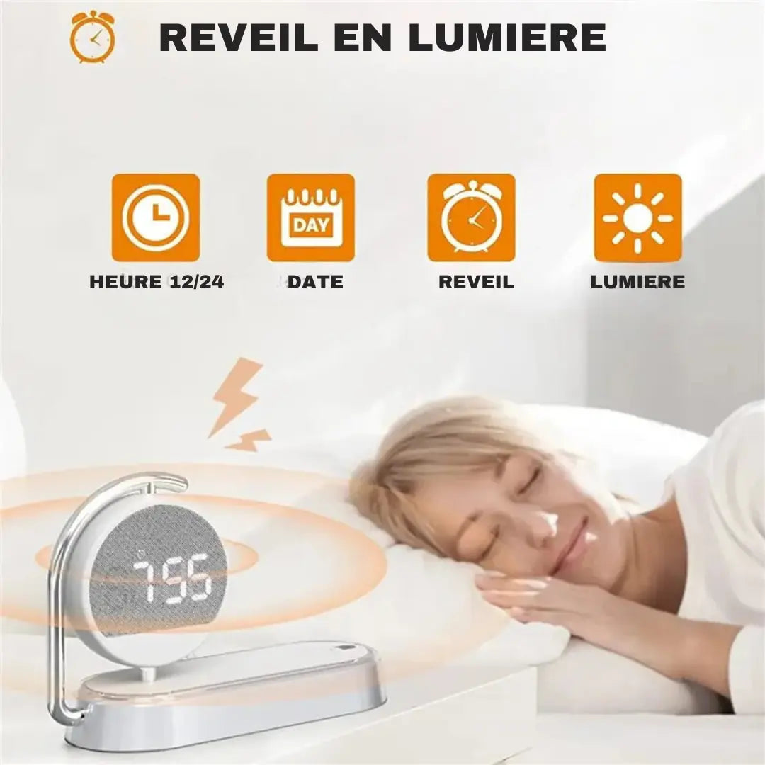 chargeur induction reveil en lumiere