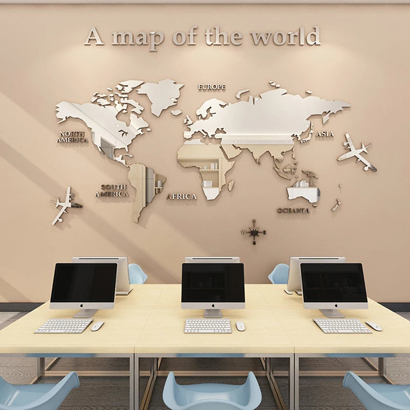 sticker_mural_carte_du_monde_argent_bureau