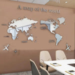 STICKER MURAL CARTE DU MONDE ARGENT - Vignette | UNIVERSKOPE