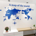 STICKER MURAL CARTE DU MONDE BLEU - Vignette | UNIVERSKOPE